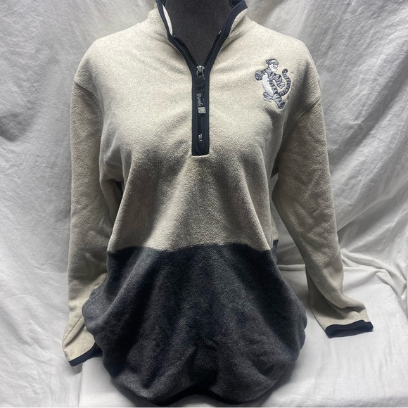 Winnie The Pooh Tigger Pullover Women Oversized Medium Gray Y2K 1/4 Zip Fleece - Picture 2 of 10